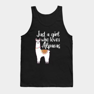 Just a girl who loves alpacas Funny Alpaca Tank Top